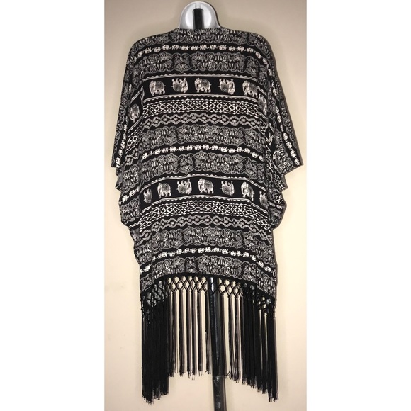 Velvet Thron Elephant Shrug Kimono Overthrow - Picture 2 of 2